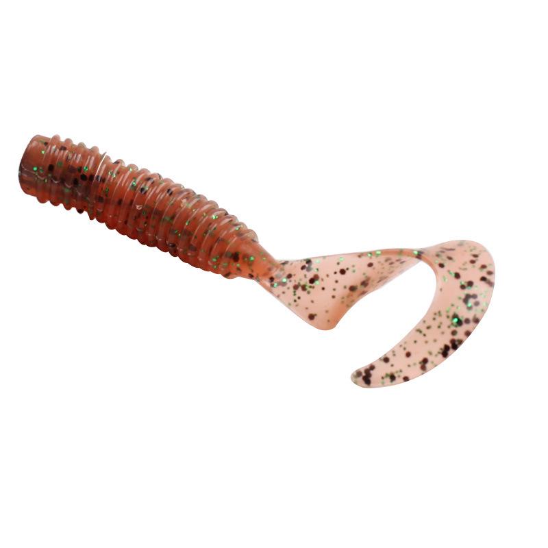 Japanese T-tail Soft Worm Jig Set: Long Cast Artificial Bait for Bass and Mandarin Fish with Curly Tail Lure