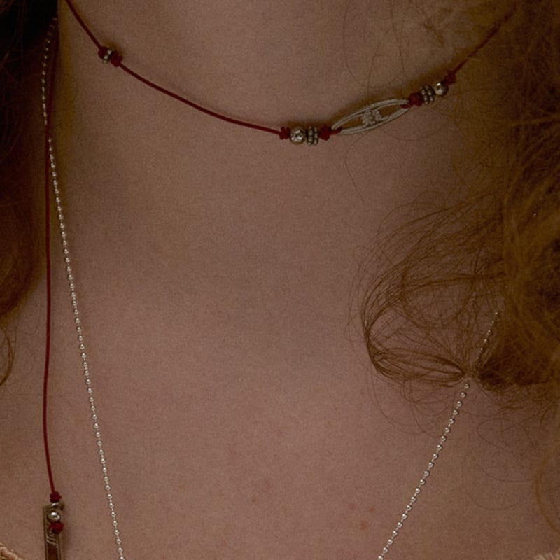

nff oval trace necklace-red ONE