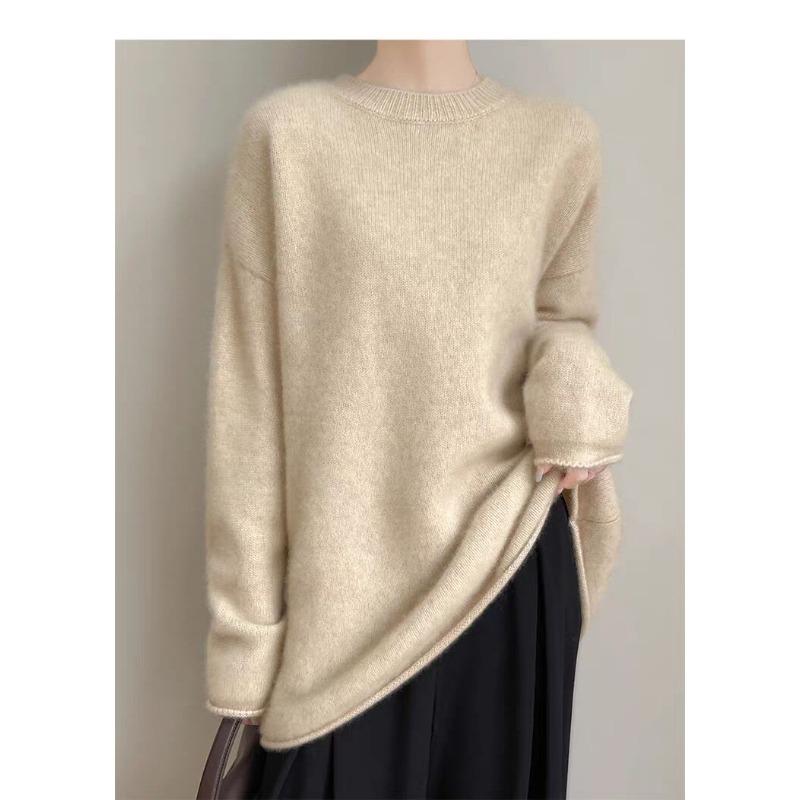 DIMANAF 2025 Autumn Winter Women Sweaters Pullover Tops Knitted Basic Tees Sweater Long Sleeve Loose Shirt