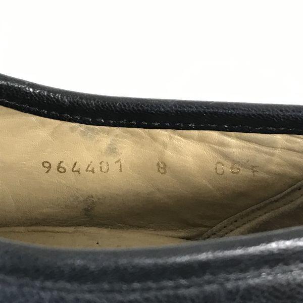 80s-90s Vintage Made In England Grenson Woven Leather Coin Loafer Moccasin 8 / 26.5cm / Black Dress Shoes(USED)