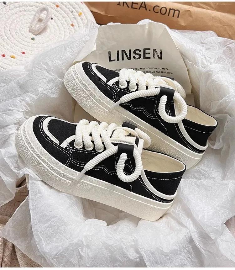 2024 Spring and Autumn New Canvas Shoes Women's Fashion Breathable Casual Board Shoes Korean Half Dragged Canvas Shoes