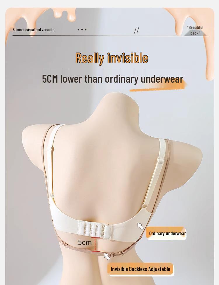 Halterneck Push-Up Seamless U-Shape Bra for Small Chest - Women's Low Back Camisole