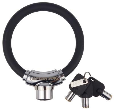 Captain Stag Wire Lock Bicycle Lock Dimple Key 300mm Length 12mm Diameter Zinc Alloy PVC Coating Black Y-7345