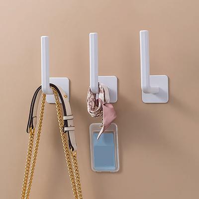 L-Shaped Hooks Non-Punching Plastic Behind The Door Hooks Adhesive Multifunctional Hanging Racks Kitchen Bathroom Storage Tool