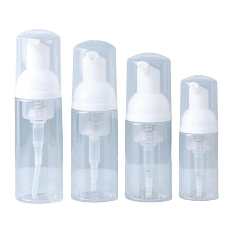 4pc Clear Foam Pump Bottle PET Soap Dispenser for Rich Bubble Generation Liquid Levels Monitoring in Skincare Use
