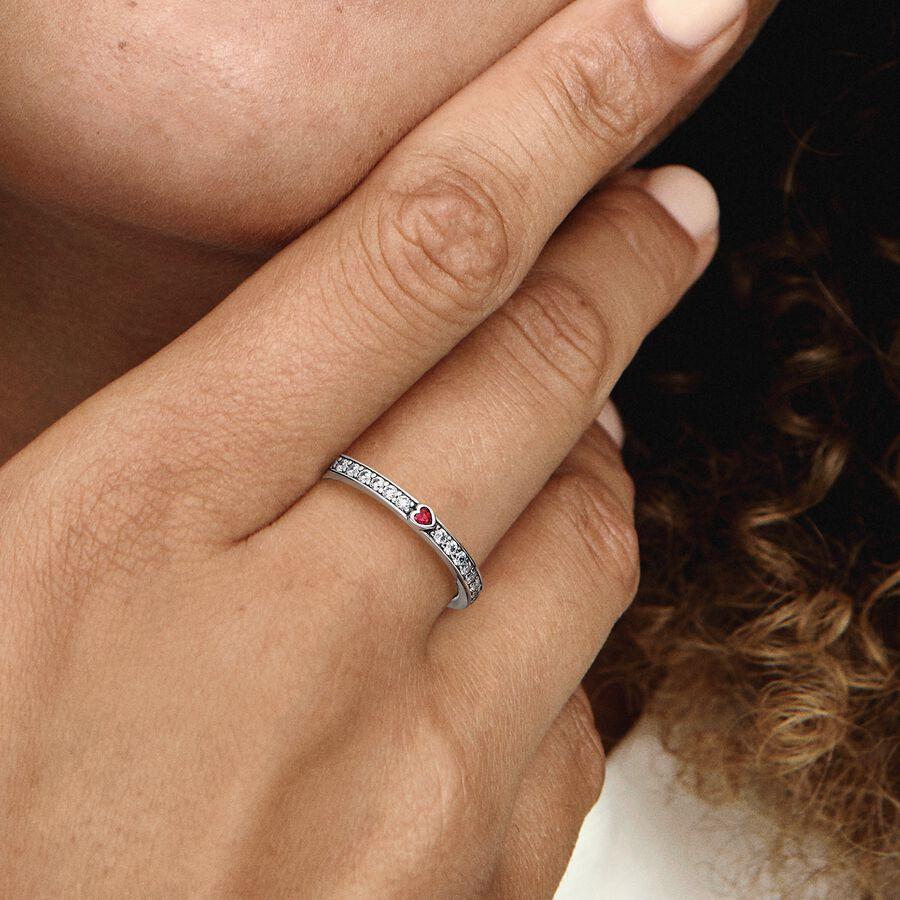 Original 925 Silver Rings For Women Love Hearts Crystals Rose Gold Engagement Wedding Stackable Ring Jewelry Gift