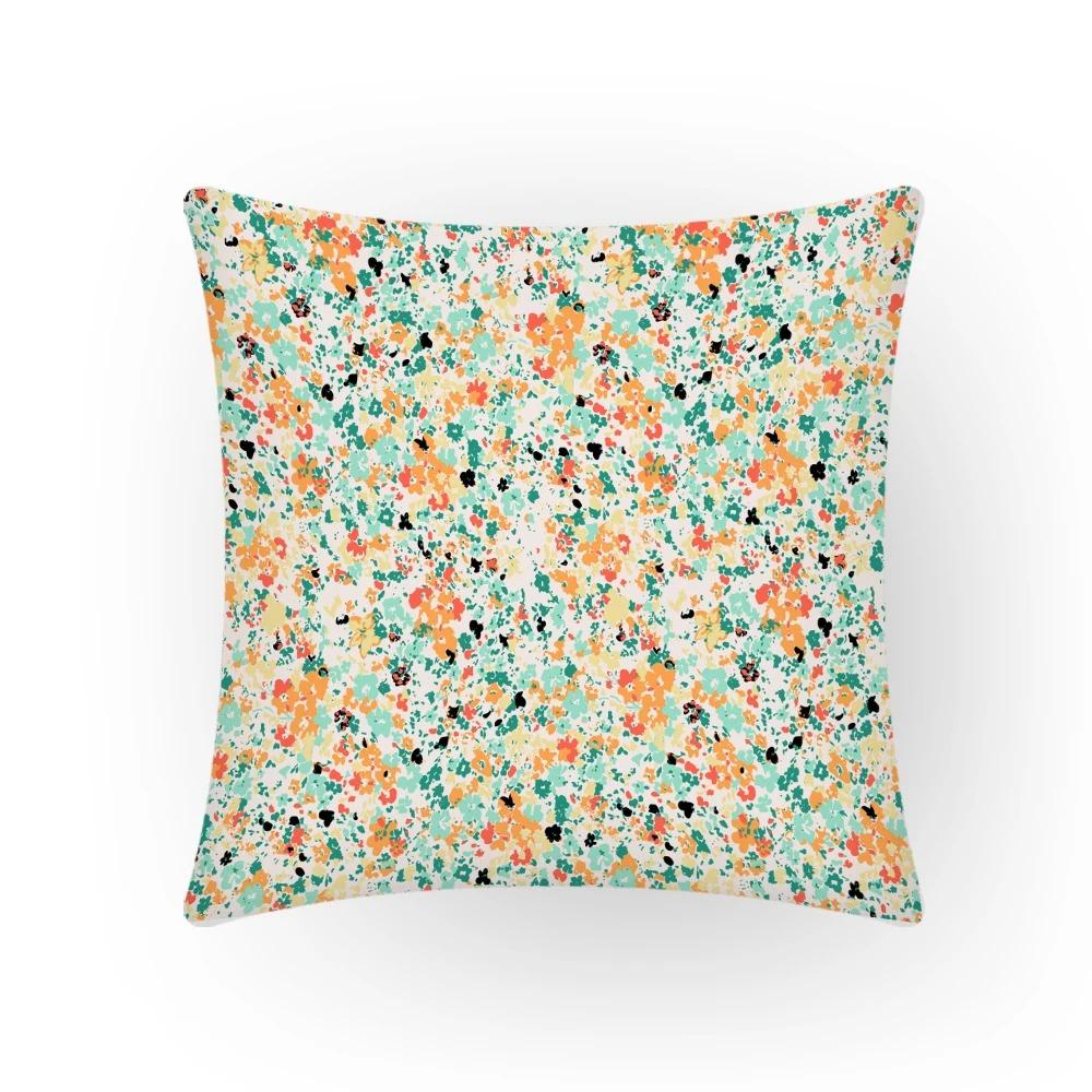 

Просто подушка для автомобиля, дивана, офиса, роскошное украшение интерьера, наволочка, узор из цветов и листьев растений 50x50cm