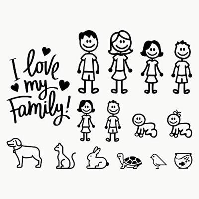 15cm Dekoration Glückliche Familie Motorrad Aufkleber auf Auto Aufkleber Außenteile Stilvoll, Decals Produkte Persönlichkeit, Zubehör