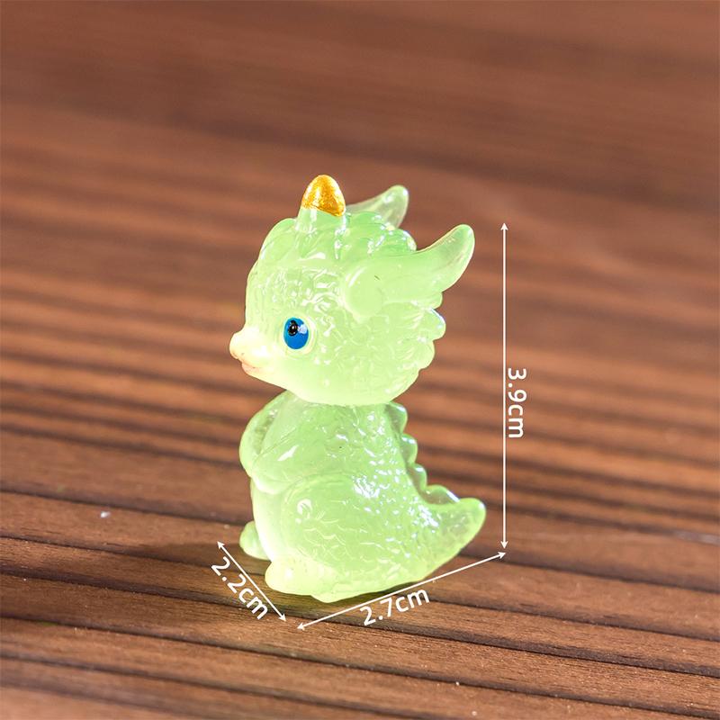 Mini Luminous Zodiac Dragon Figurine Simulation Loong Ornament Micro Landscape Car Interior Home Desktop New Year Decoration