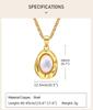 Ovaler Perlenhalskette für Damen, Verstellbare Kette Geometrischer Schmuck Blei Frei Hypoallergen