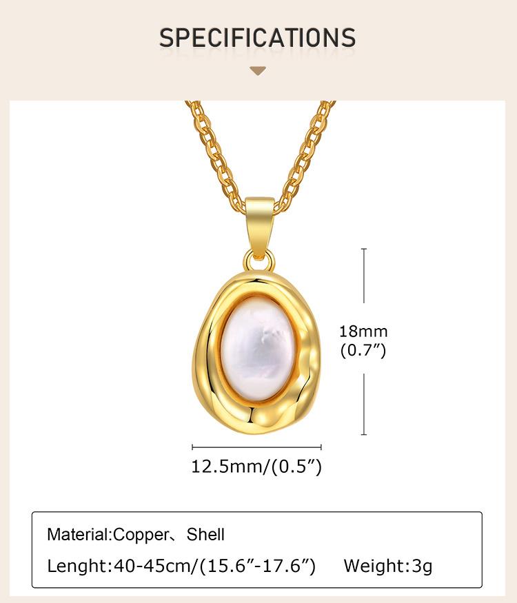 Ovaler Perlenhalskette für Damen, Verstellbare Kette Geometrischer Schmuck Blei Frei Hypoallergen