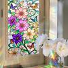 Painted Glass Wind Petunia Static Window Sticker - Non-adhesive Self-adhesive for Bedroom Decoration