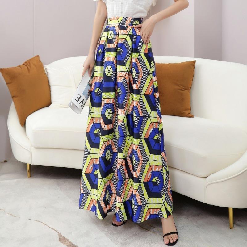 Fashion women's clothing digital printing large size skirt large pendulum medium and long skirt
