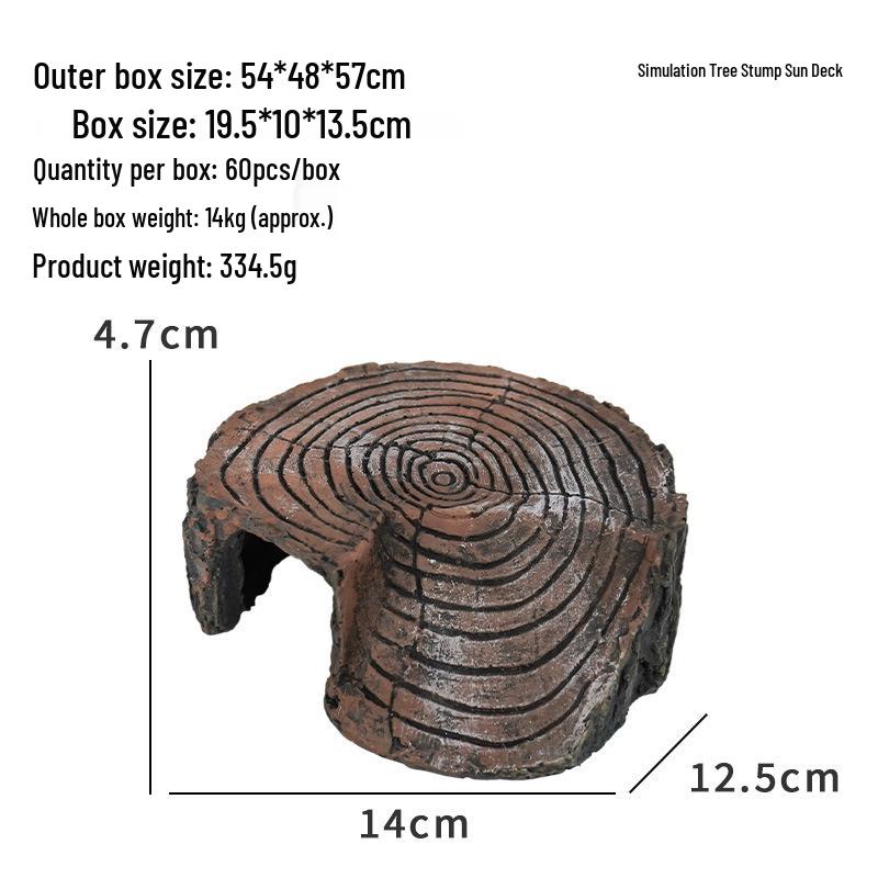 Sonnendeck & Kletterplattform für Schildkrötenbecken mit Steigung und Reptilienhöhlen-Ornament