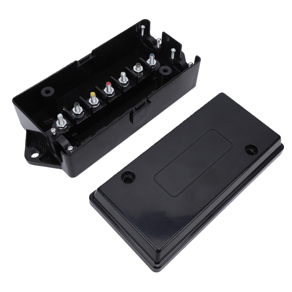 7 Way Electrical Trailer Junction Box Waterproofing 7 Pin Terminal Studs Electric Wires Connection Box for Camping