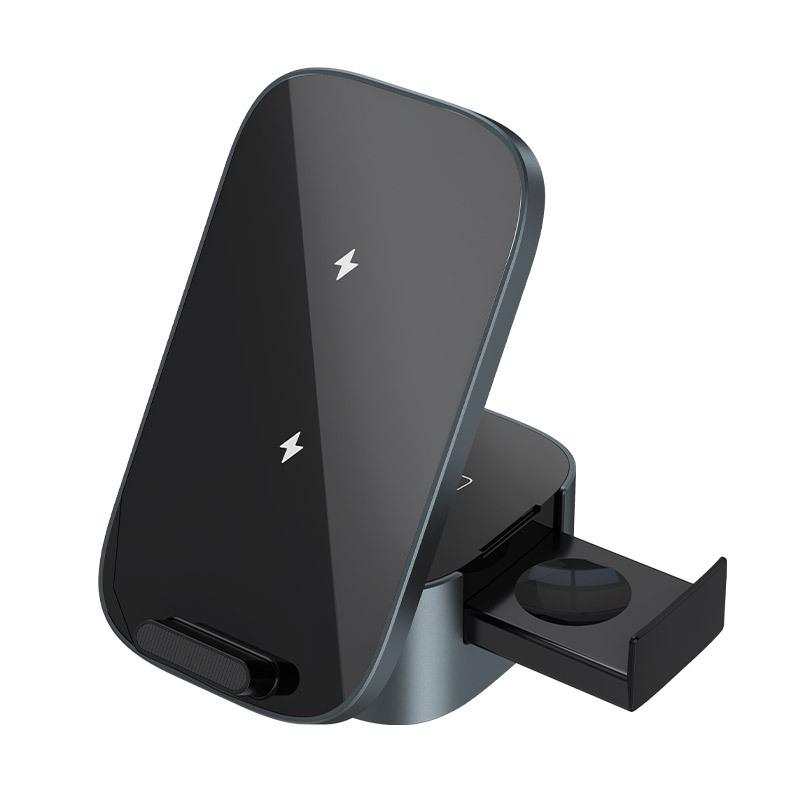 

Складная беспроводная зарядная станция 3-в-1 для iPhone, AirPods и Apple Watch темно-серого