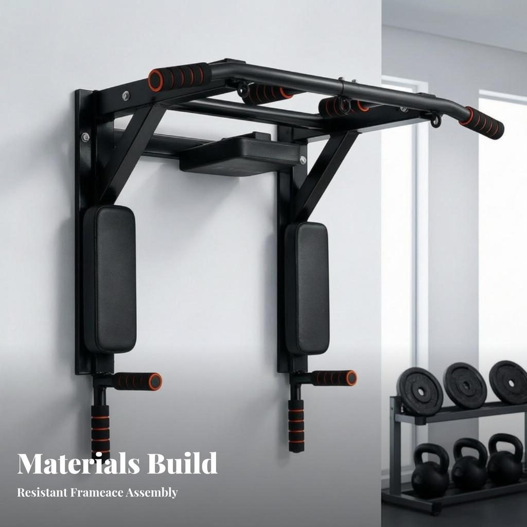 Wall-Mounted Pull-up Bar with Handles Padded for Fitness Room