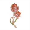 Women's Floral Crystal Brooch, an Elegant Enamel and Rhinestone Flower Brooch.