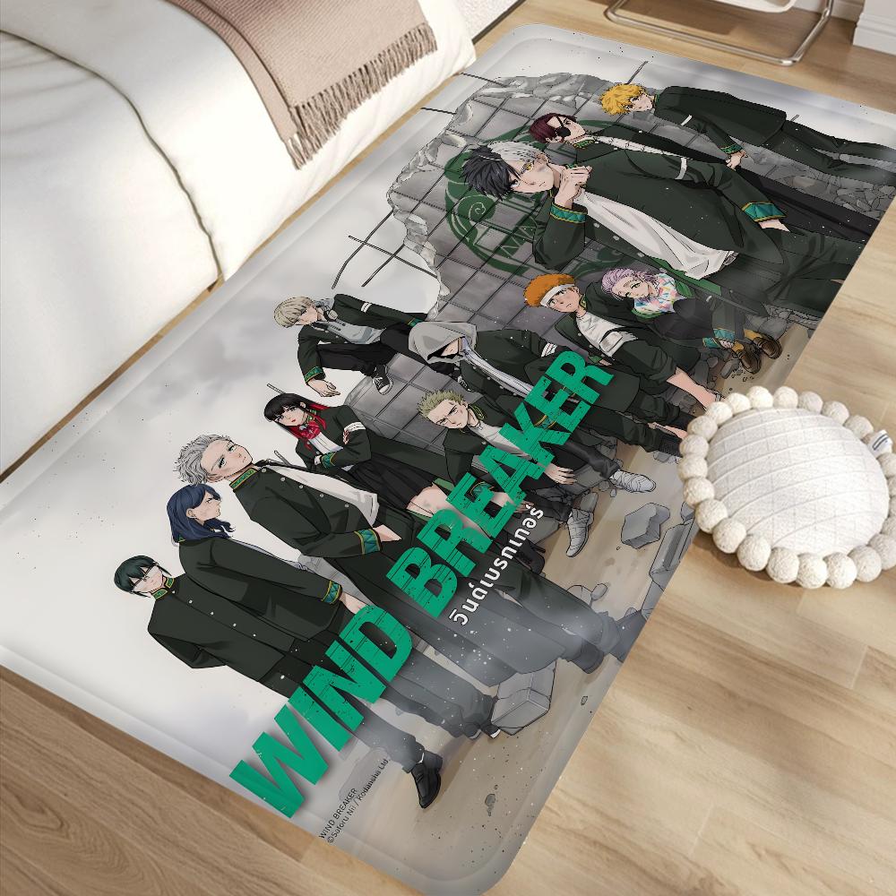 Wind Breaker Anime Room Mats Washable Non-Slip Living Room Sofa Chairs Area Mat Kitchen Alfombra