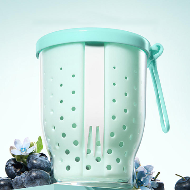 Double Layer Oatmeal Storage Jars Salad Cups Cereal Nut Yogurt Container with Fork Sauce Cup Food Storage Bento Box