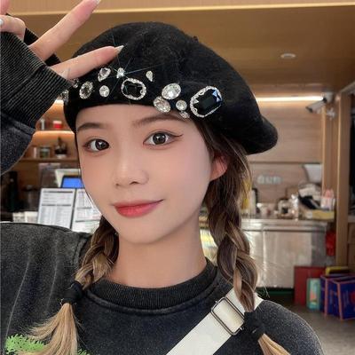 Autumn and Winter Beret  Warm Wool Hat  Women  Female Warm Versatile Pumpkin Hat