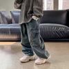 Children Boys Jeans Spring Autumn Kids Baby Boys Denim Pant Side Pockets Toddler Boys Loose Straight Pant Streetwear Boys Pants