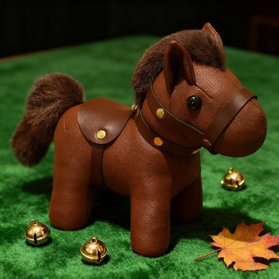 Horse Doll Pendant Faux Leather Pony Keychain Cute Animal Keyring Versatile Bag Charm for Keys And Accessories