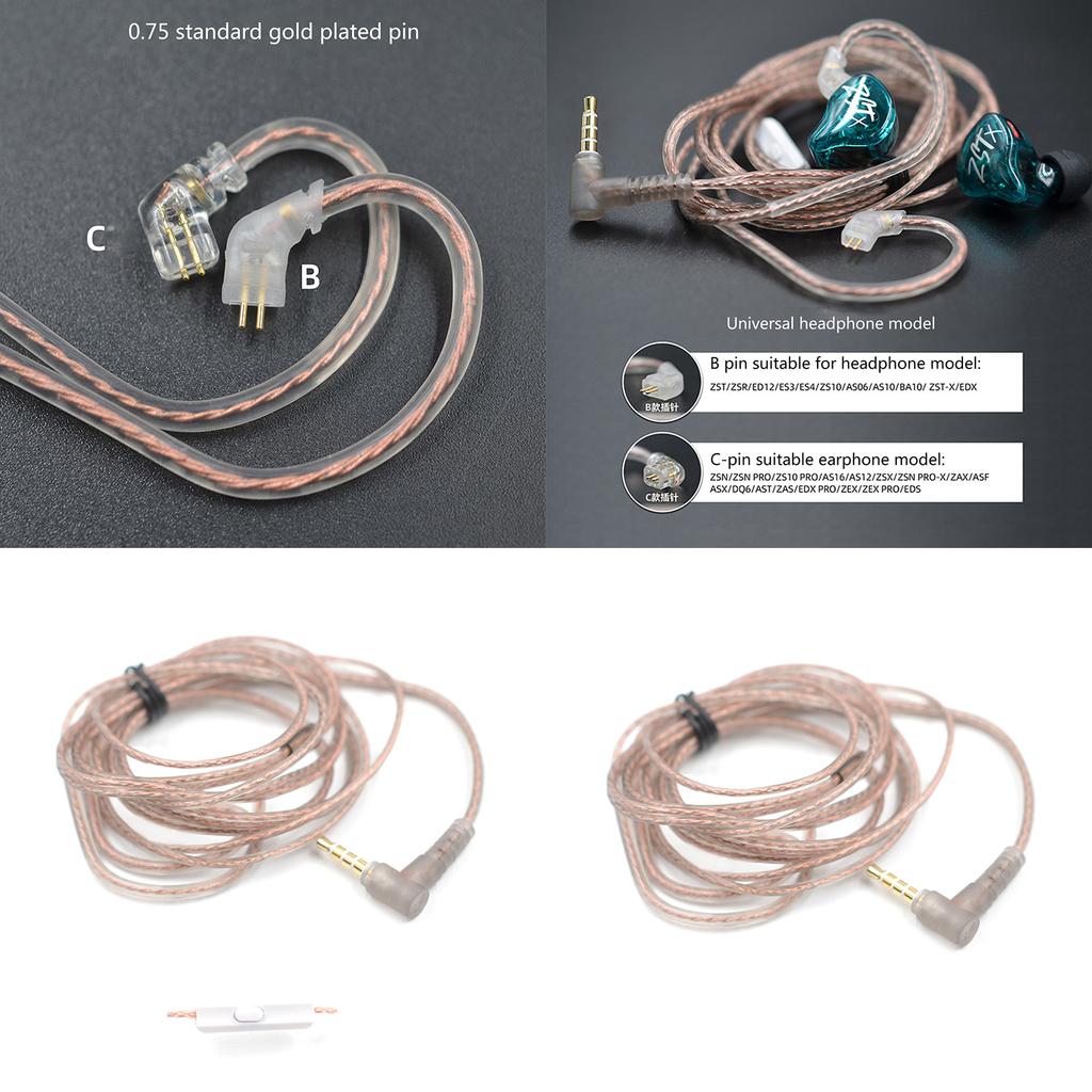 Upgraded 0.75mm Earphone Cord Wires for ZST/ZSR/ED12/ES3/ZS10/ZSN/ZSNPRO Earphone Accessory Clear Sound Transmission