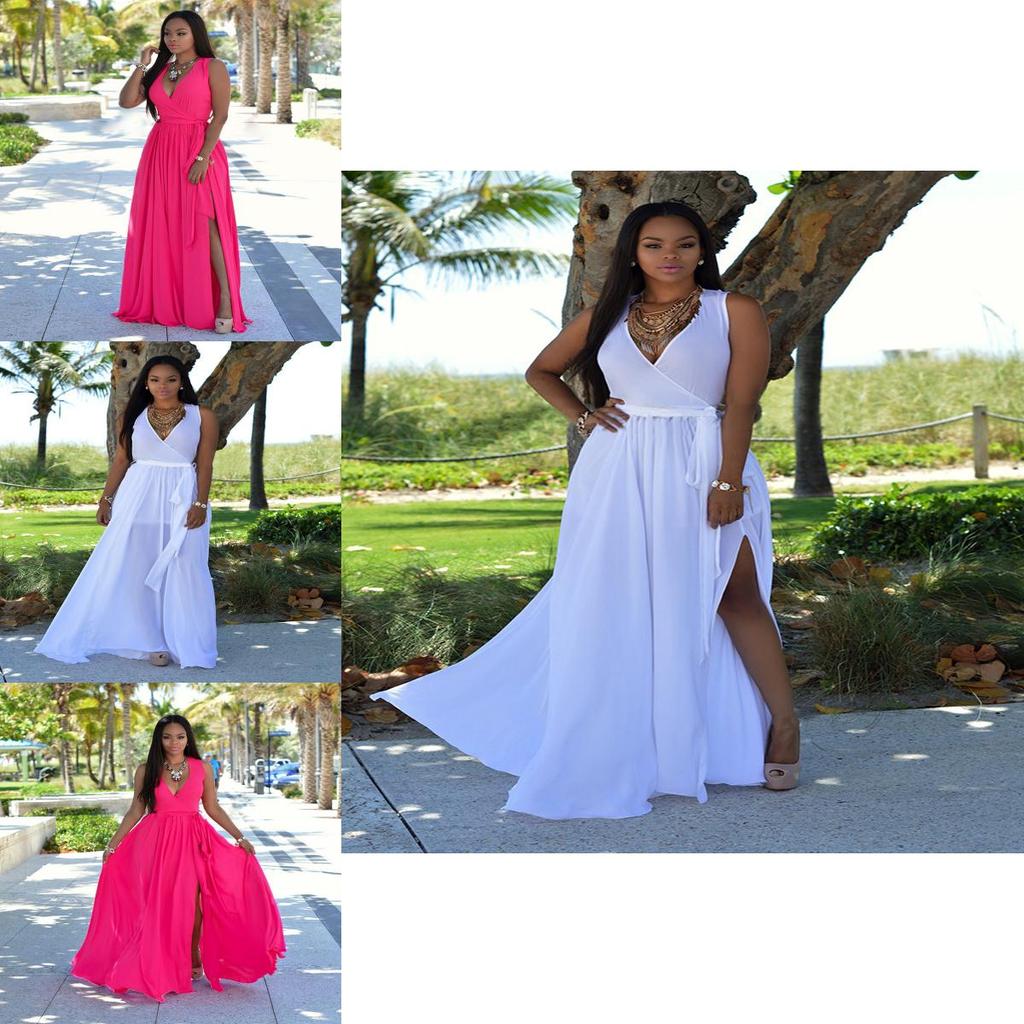 Womens Floral V-neck Sexy Long Dress Beautiful Maxi Holiday Summer Sundress