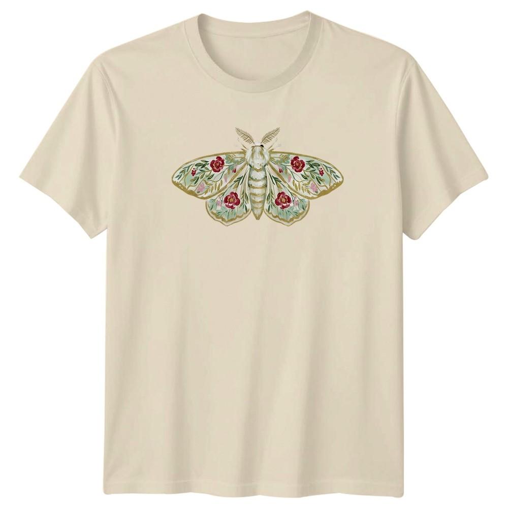 Floral Moth TShirt Nature Garden Gift For Him And Her