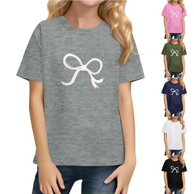 Children's Daily Casual Short-sleeved Color Tops T-shirt