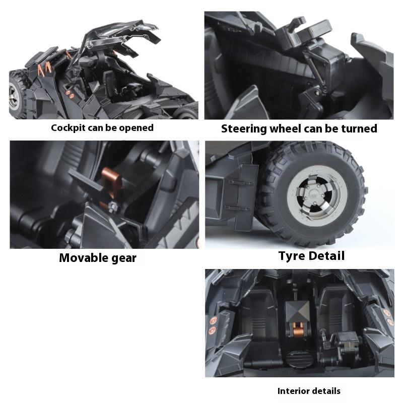 1:18 Batmobile Tumbler Alloy Diecast Model Sound Light Car Spray Function Toy Display Ornament Toys For Kids Gift For Children
