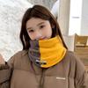 SAYI Winter Double-Layer Warm Neck Gaiter: Unisex Color Block Pullover Scarf for Cycling & Cold Protection