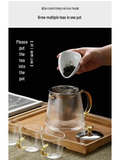 2026 Thickened Glass Teapot with Integrated Infuser – High-Temperature Resistant for Home Brewing