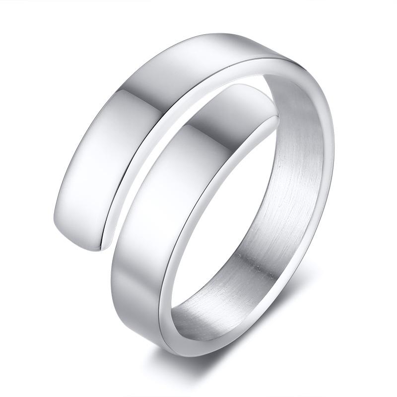 Chic Free Personalized Engraved Name Rings for Women Size Adjustable Simple Stainless Steel Custom Anniversary Gifts Jewelry