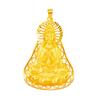 Women's Gold Guanyin Pendant: Ethnic Style Good Luck Bodhisattva Amulet.