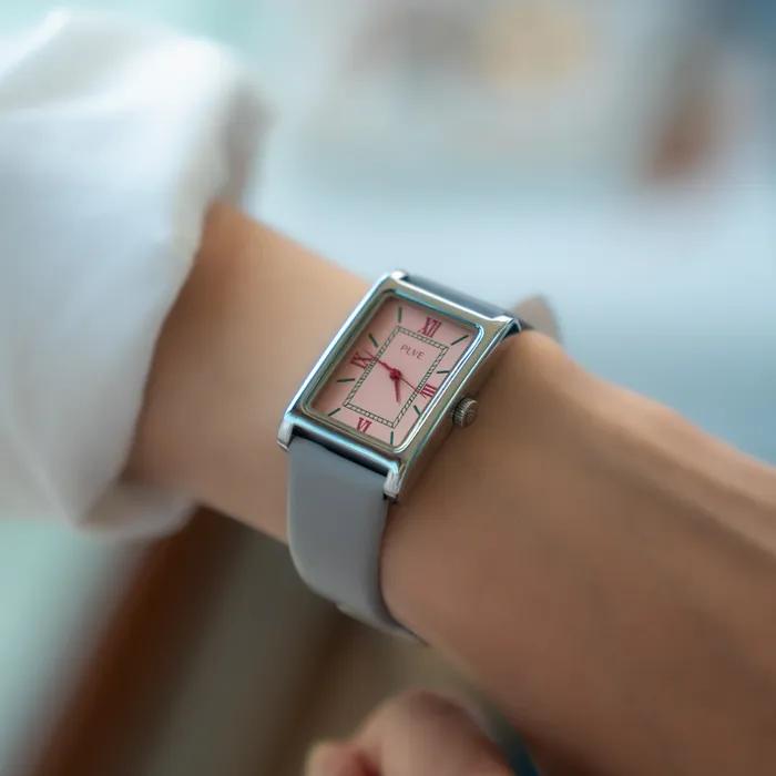 Paul Weiss Audrey Pink Grey Leather Watch