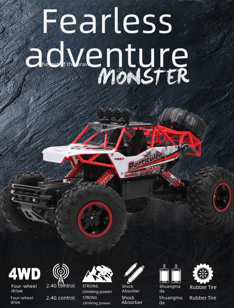 Τηλεκατευθυνόμενο Τερατώδες Φορτηγό RC Monster Truck 4WD για Drift Εκτός Δρόμου Υψηλής Ταχύτητας