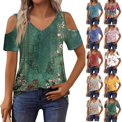 Women's T-Shirt Elegant Casual Shirt Printed Short Sleeve Summer Top Loose Fit
