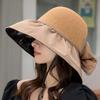 Sunscreen hat women's spring and summer sunshade UV protection bucket hat face cover vinyl sun hat big brim shows small face