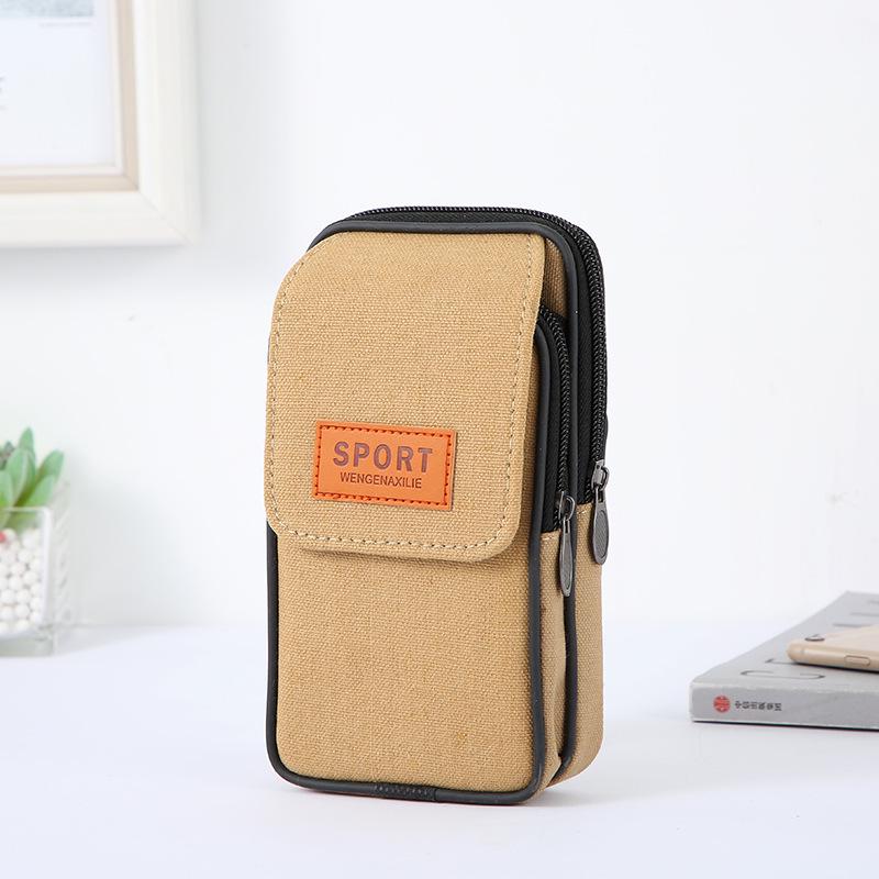 New Canvas Multifunctional Cell Phone Waist Bag - Fashionable, Durable, and Wearable