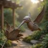 Rusty Metal Texture Hummingbird Garden Stake Weather Resistant Iron Easy Installation Wrought Iron Bird Statue