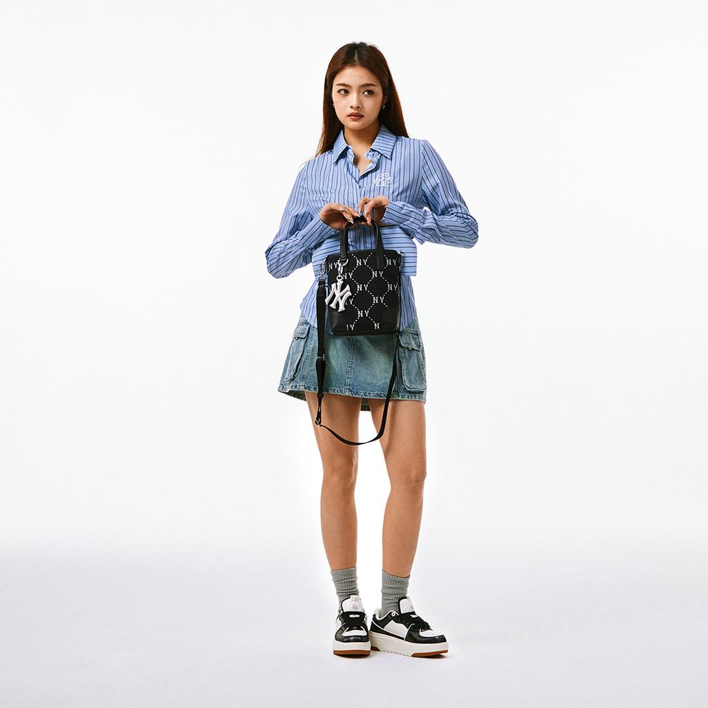 New MLB Artificial Leather Shoulder Bag, Crossbody Bag, Handbag Clutch, Student Backpack Unisex Black 3ACRS054N-50BKS