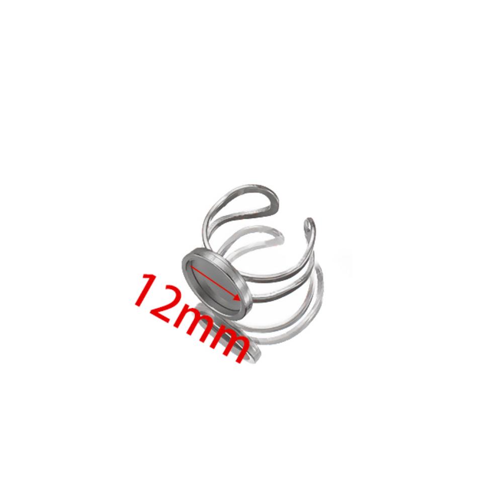 4pcs 10-25mm Round Stainless Steel Open Ring Settings Blank Trayer Ring Bases Cabochon Craft Supplies for Bezel Jewelry Making