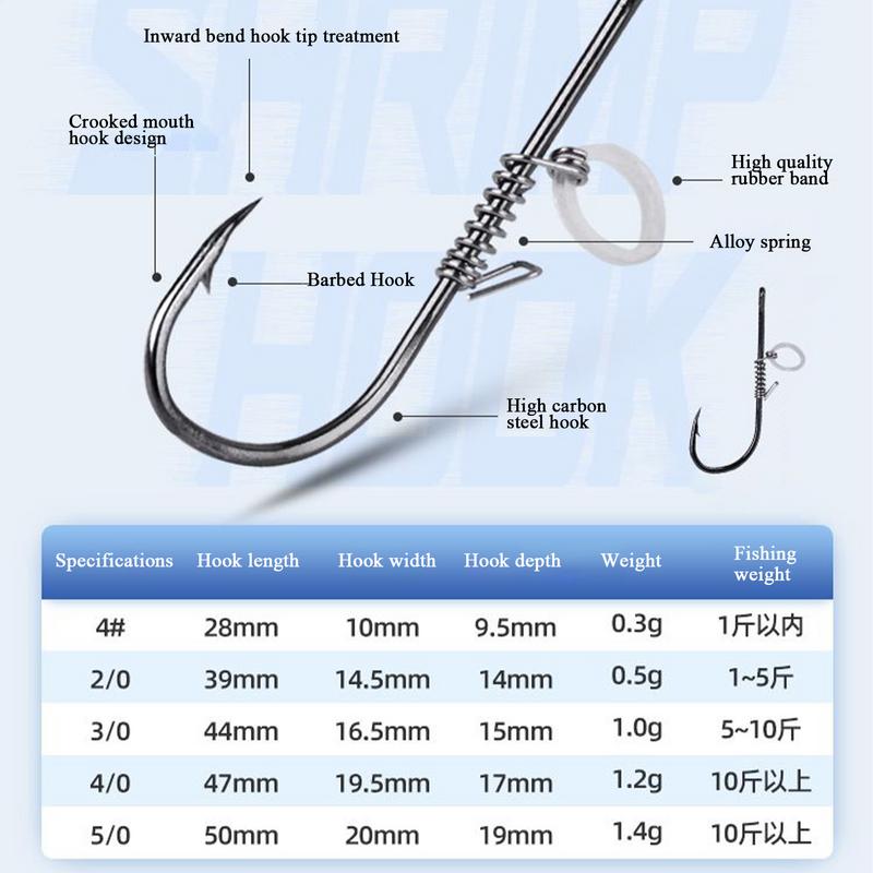 10Pcs Upgraded Flat Head Live Shrimp Hooks Baitholder Fishing Hook Live Shrimp Holder Hook High Strength Corrosion Resistant