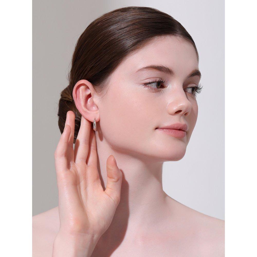 [Rosemont] Silberne One-Touch-Ohrringe (L Größe) Ra24B16T