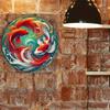 1pc Vintage Lucky Koi Fish Metal Sign Wall Decoration for Home Office Cafe Garden