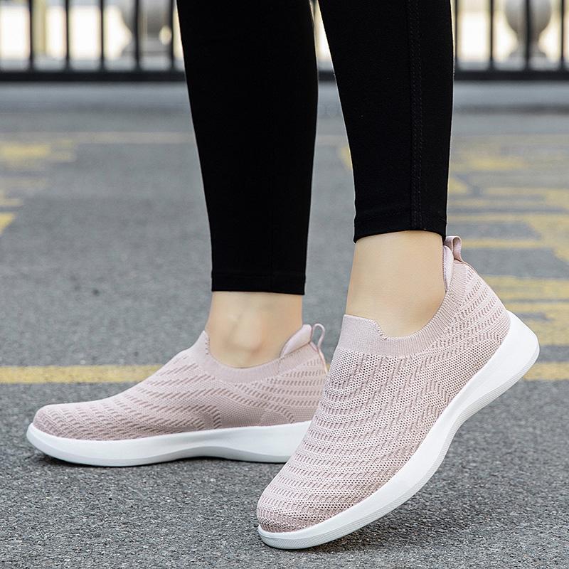 2025 men's shoes casual shoes summer new comfortable one-pedal shoes women's flying woven breathable running sneakers trendy shoes