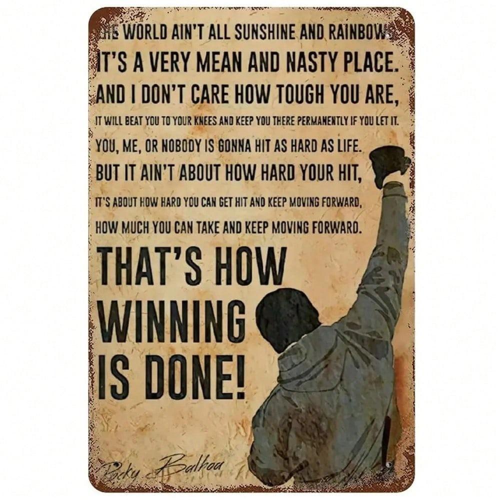 

Vintage Metal Wall Art Rocky Balboa Tin Sign 8x12 Home Bar Decor 20x30cm небесно-голубой