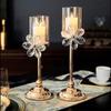 Crystal Petal Glass Candlestick Anti-slip European Style Candle Containers  Bedroom